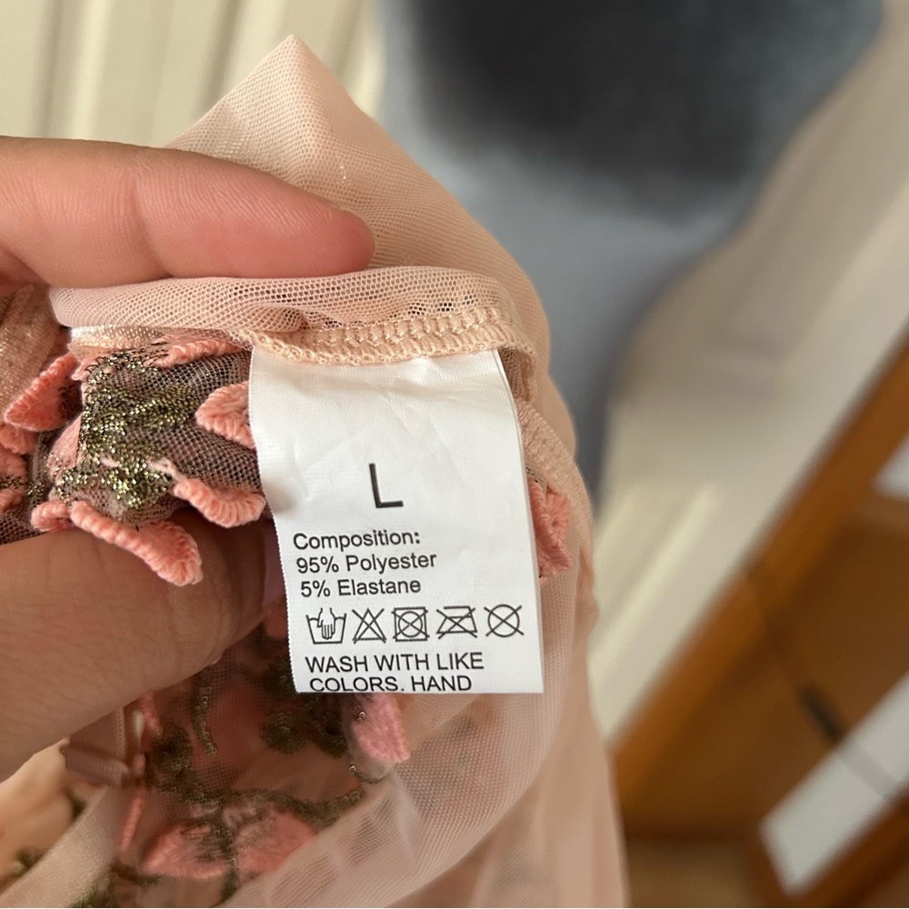 Floral Embroidered Bodysuit in Pink/cream - Picture 7 of 8